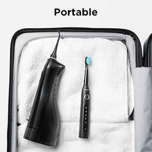 Fairywill FW5020E Water Dental Flosser & Sonic Electric Toothbrush Set - IPX7 Waterproof Portable Oral Care Kit