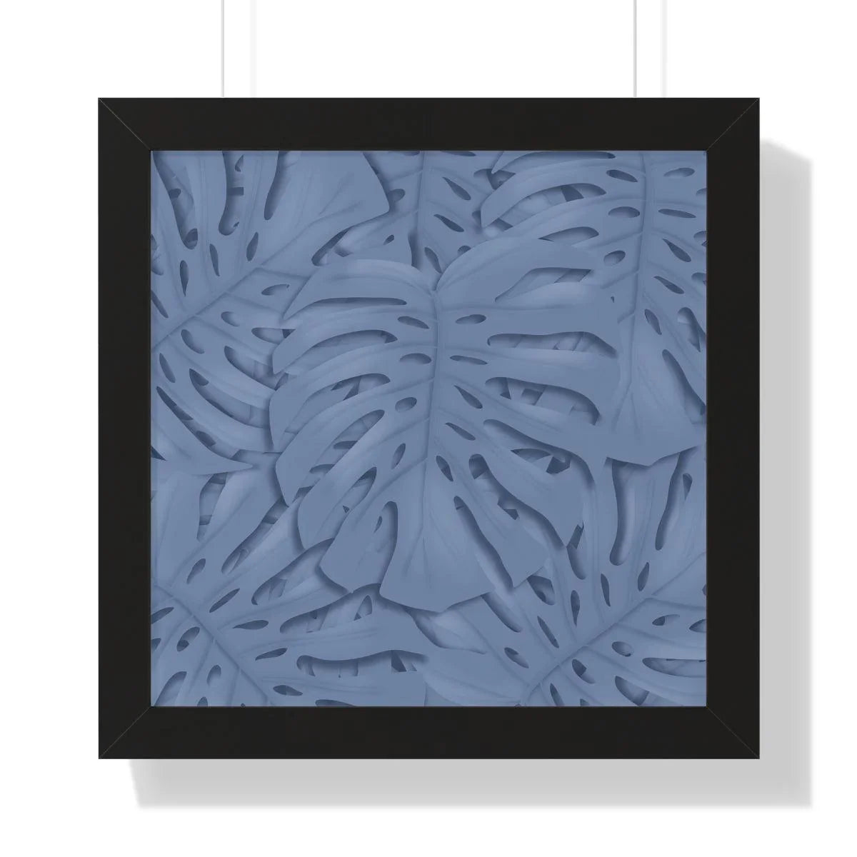 Blue Monstera Framed Print – Botanical Wall Art