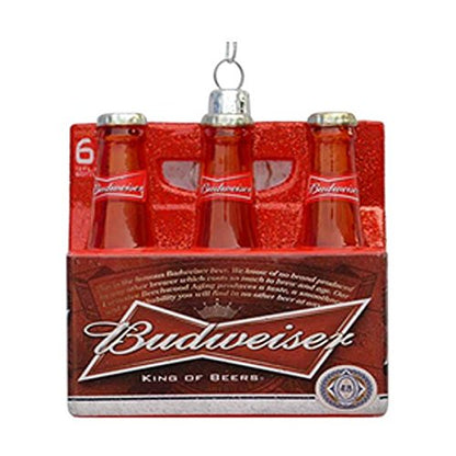 Kurt Adler Glass Budweiser Ornament, 3.5-Inch, 6-Pack