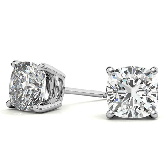 2.00 CTW Lab Created Moissanite Round Stud Earrings in Sterling Silver - 6mm Stones