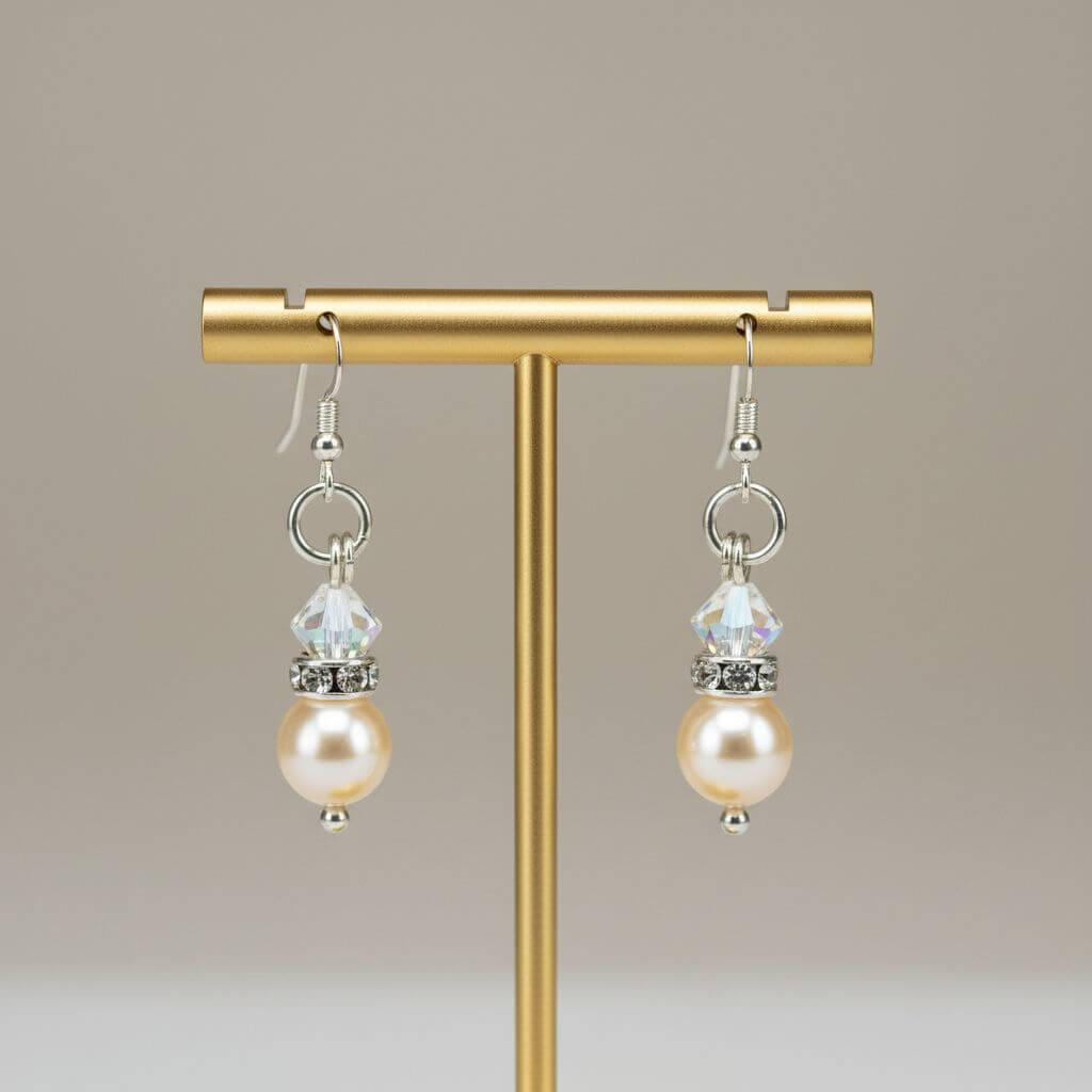 Various Color Swarovski Crystal Pearl Stack Earrings