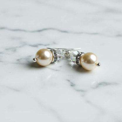 Various Color Swarovski Crystal Pearl Stack Earrings