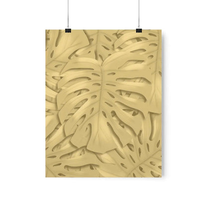 Golden Monstera Botanical Print – Unframed Wall Art