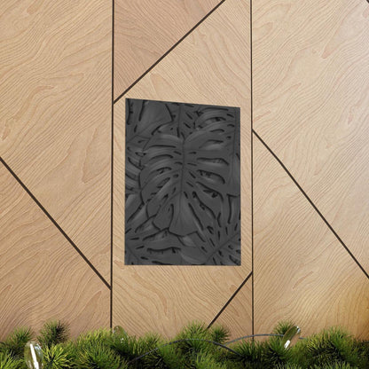 Charcoal Monstera Botanical Print – Unframed Wall Art