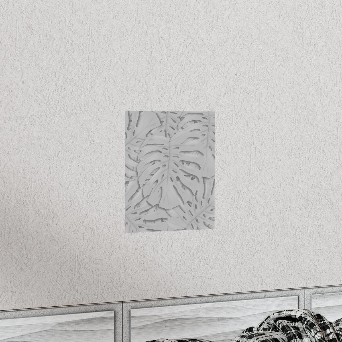 Soft Grey Monstera Botanical Print – Unframed Wall Art