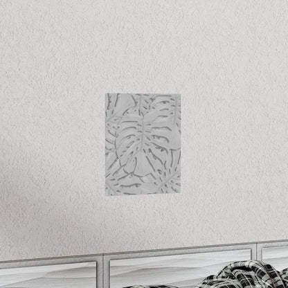 Soft Grey Monstera Botanical Print – Unframed Wall Art
