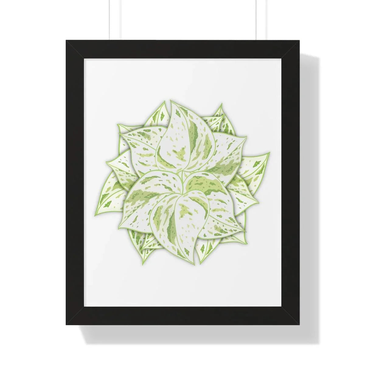 Snow Queen Pothos Framed Print – Botanical Wall Art