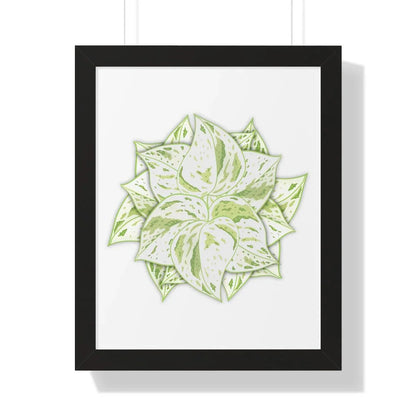 Snow Queen Pothos Framed Print – Botanical Wall Art