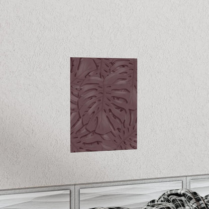 Merlot Monstera Botanical Print – Unframed Wall Art