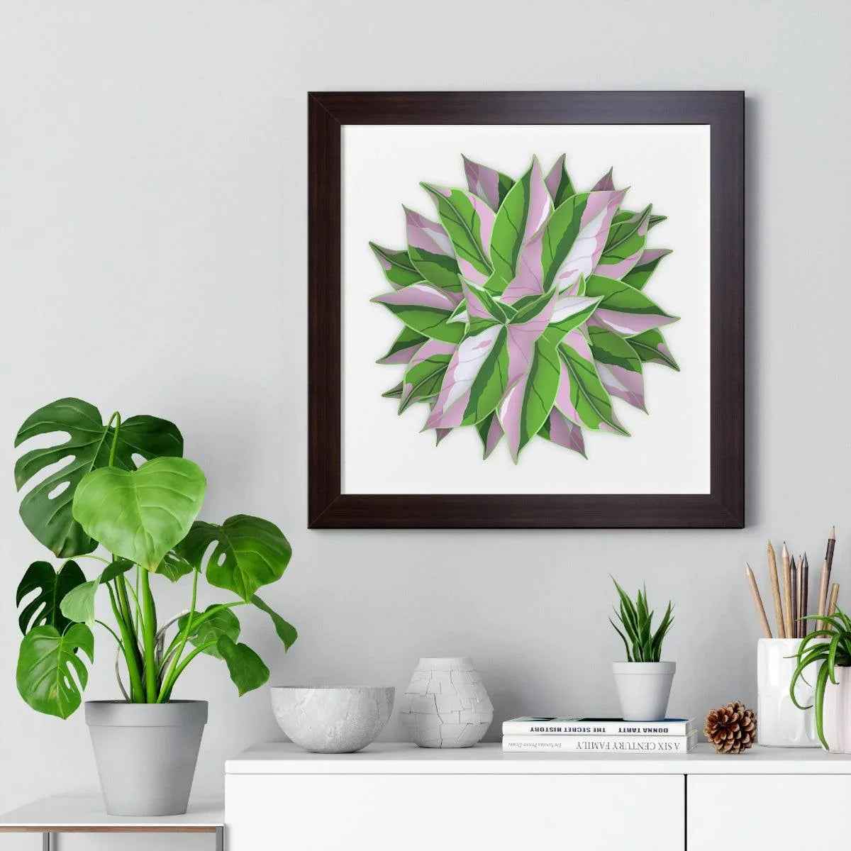 Syngonium Tricolor Pattern Framed Print – Botanical Wall Art