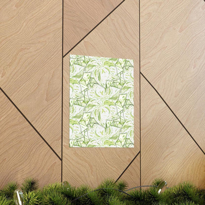 Snow Queen Pothos Pattern Botanical Print – Unframed Wall Art