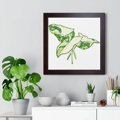 Marble Syngonium Framed Print – Botanical Wall Art