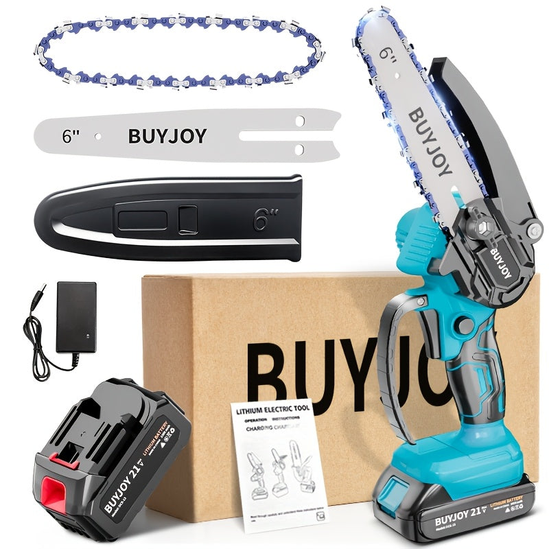 6-inch Cordless Lightweight Electric Landscaping Chainsaw w/ L-ion Battery, Chain And Fast Charger