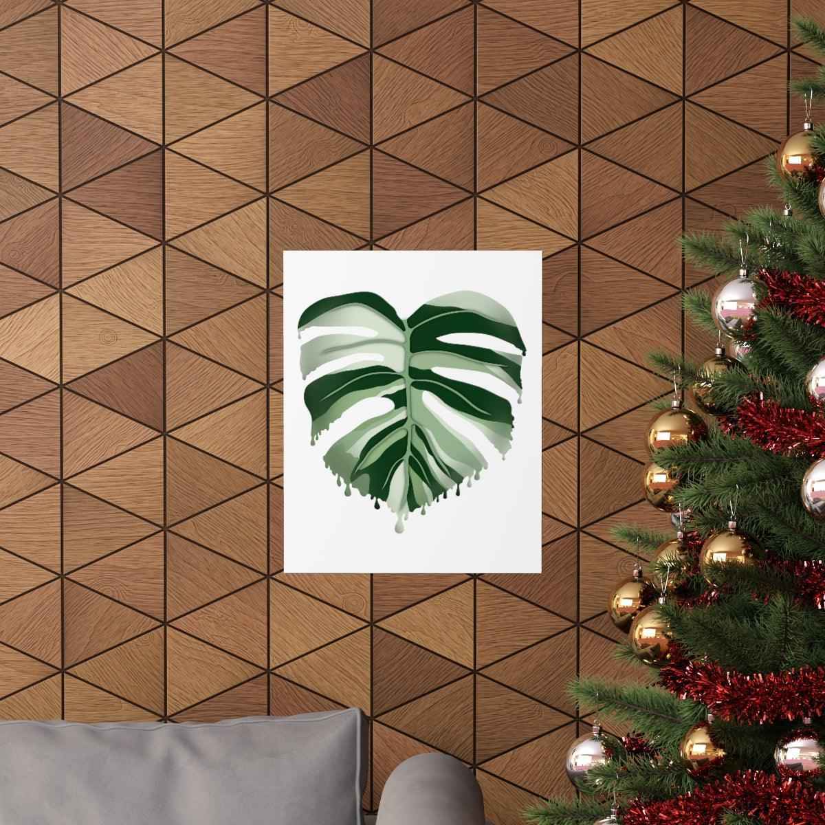 Melting Monstera Albo Botanical Print – Unframed Wall Art