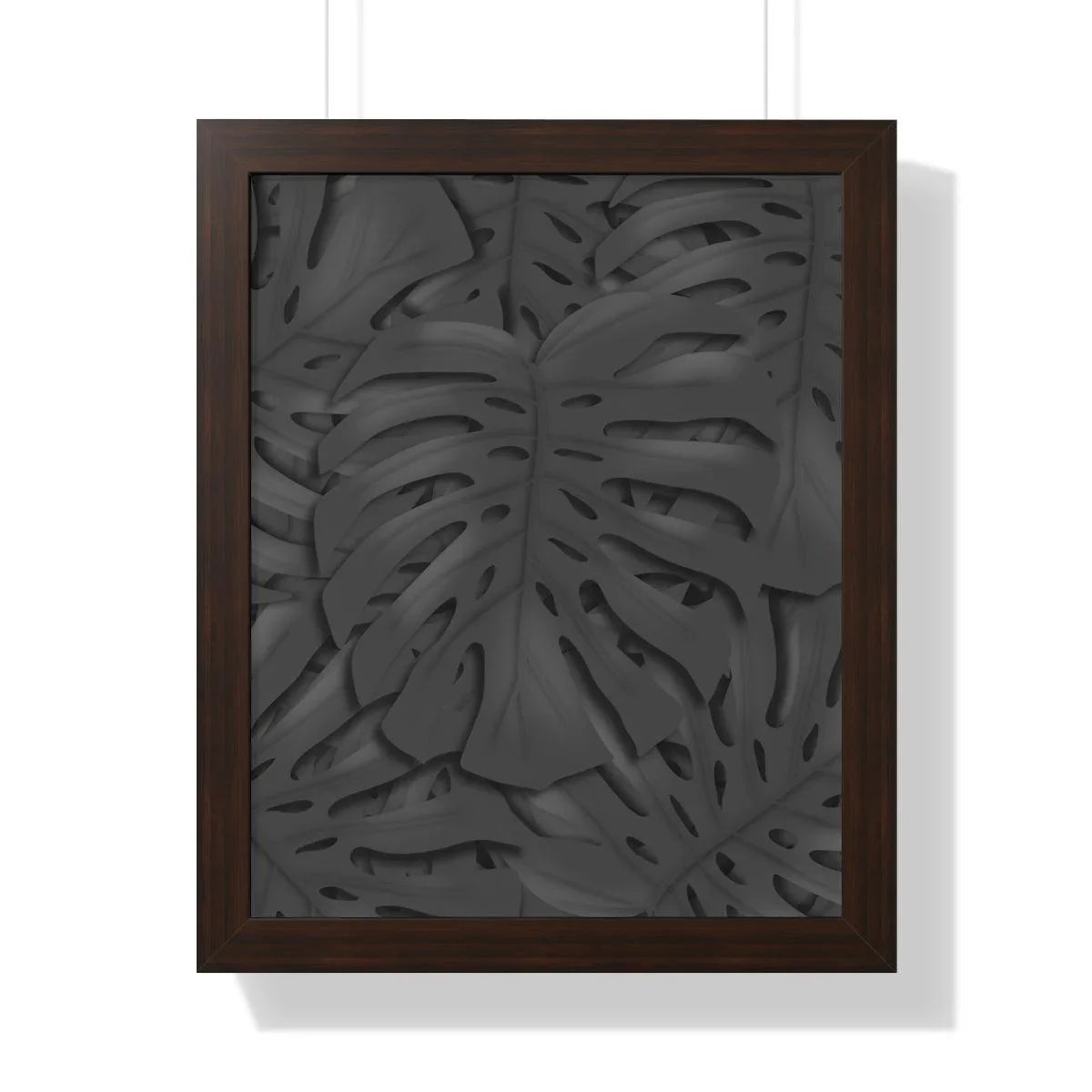 Charcoal Monstera Framed Print – Botanical Wall Art