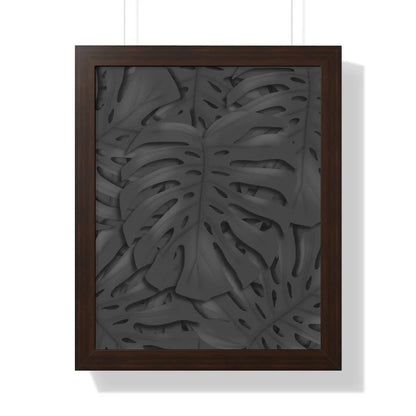 Charcoal Monstera Framed Print – Botanical Wall Art