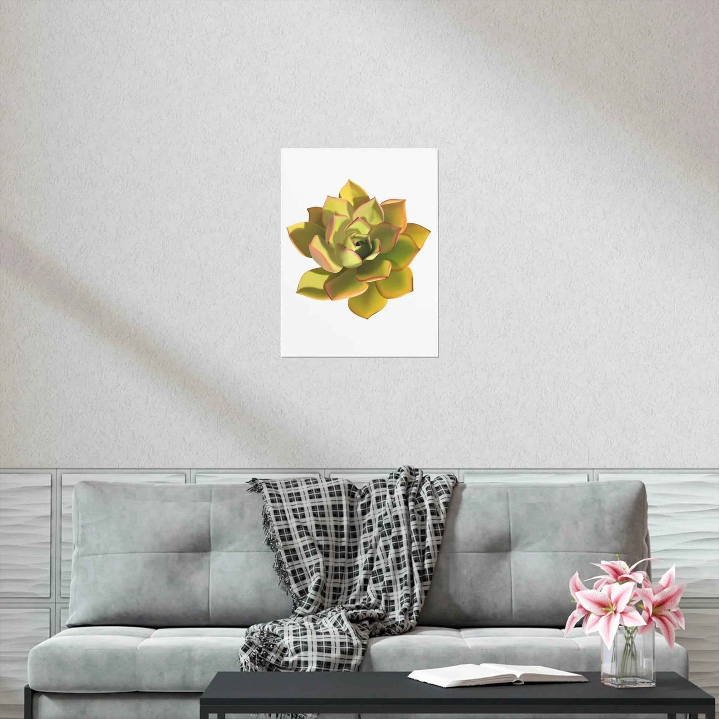 Noble Aeonium Succulent Botanical Print – Unframed Wall Art
