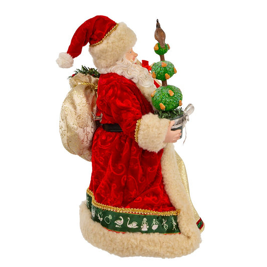 Fabriche Musical 12 Days Of Christmas Santa - 10.5 Inch