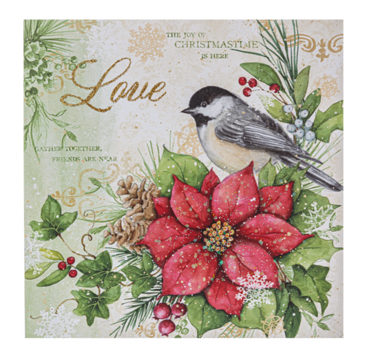 Light Up Winter Bird Canvas Wall Decor - Chickadee