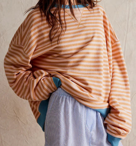 Autumn And Winter New Series Fashion Striped Loose Multicolor Sweater