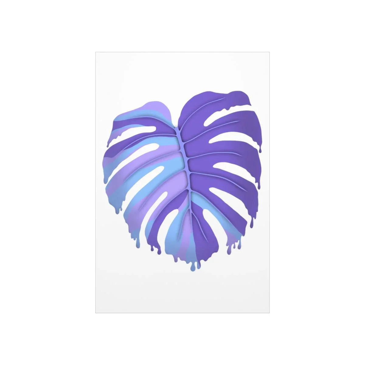 Purple Melting Monstera Botanical Print – Unframed Wall Art