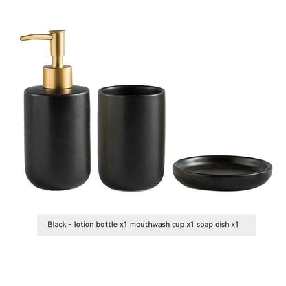 Solid Color Ceramic Bathroom Four-piece Set
