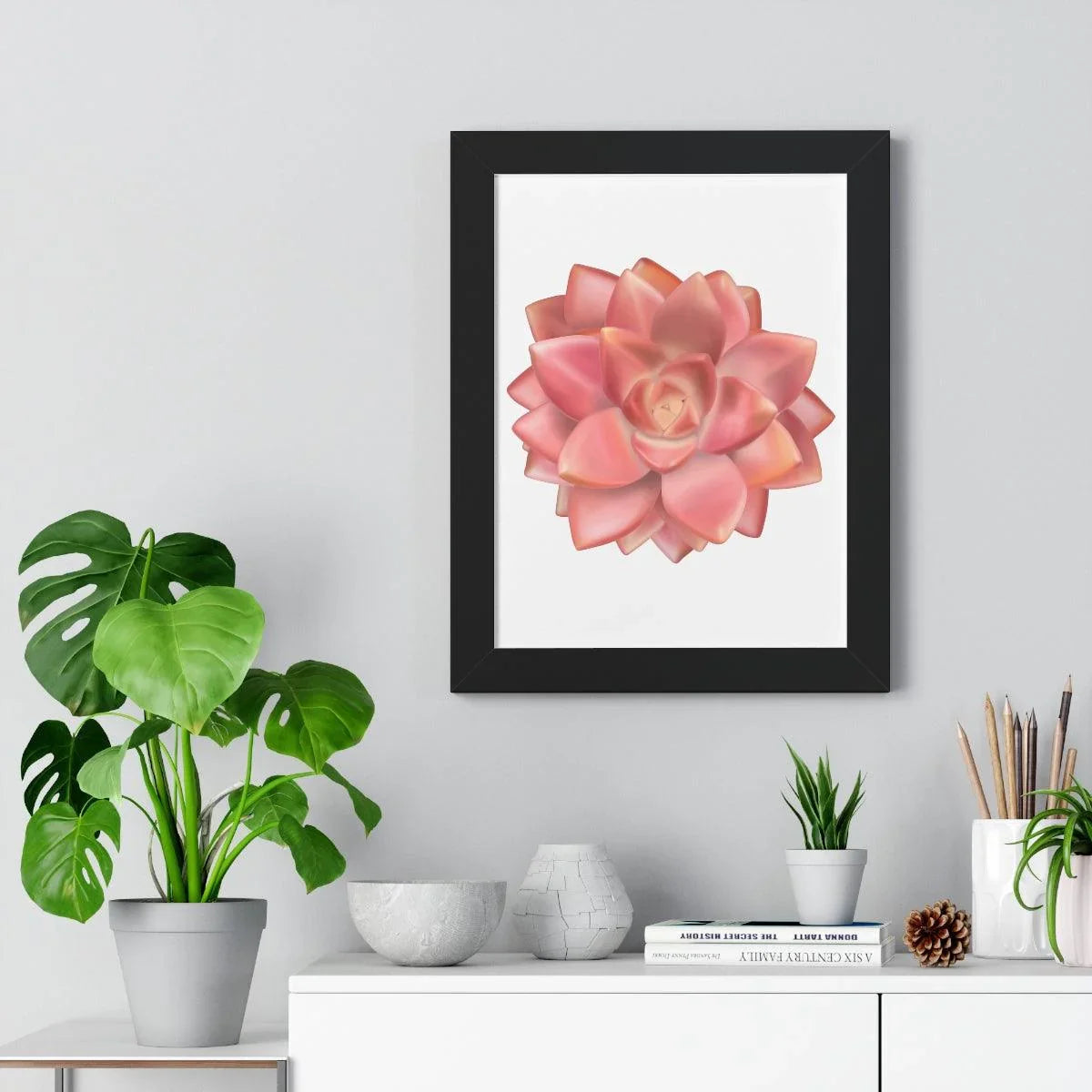 Graptosedum California Sunset Succulent Framed Print – Botanical Wall Art