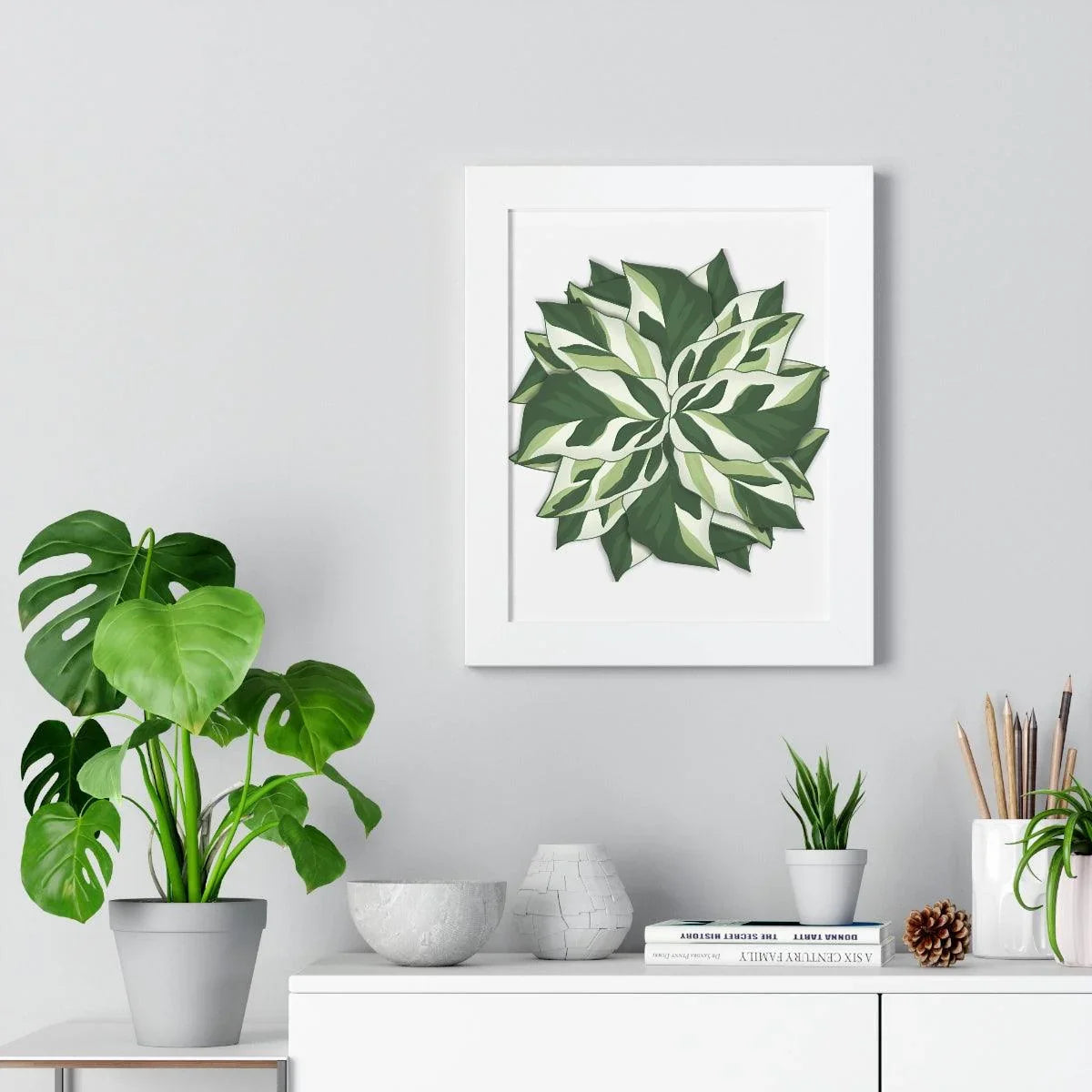 Calathea White Fusion Framed Print – Botanical Wall Art