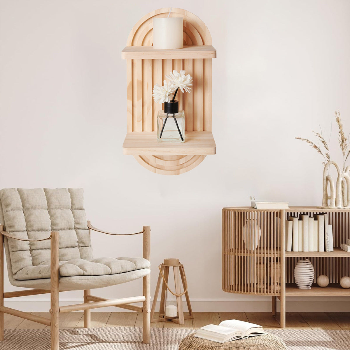 Home Wall Mount Double Shelf Candlestick