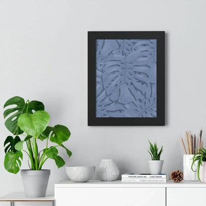 Blue Monstera Framed Print – Botanical Wall Art