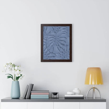 Blue Monstera Framed Print – Botanical Wall Art