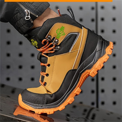 Steel Toes Work Shoes for Men Premium Microfiber Water Resistant Slip Resistant Industrial Safety Steel Toe Work Boots