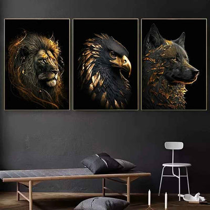 Art Poster Lion Animal Painting Core Canvas Painting Living Room Decorative Painting