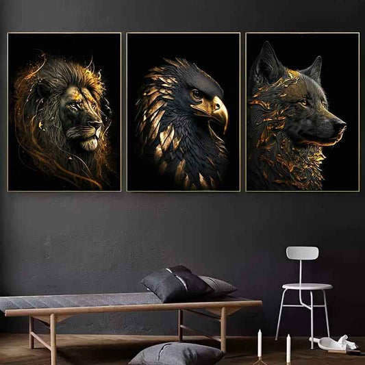 Art Poster Lion Animal Painting Core Canvas Painting Living Room Decorative Painting