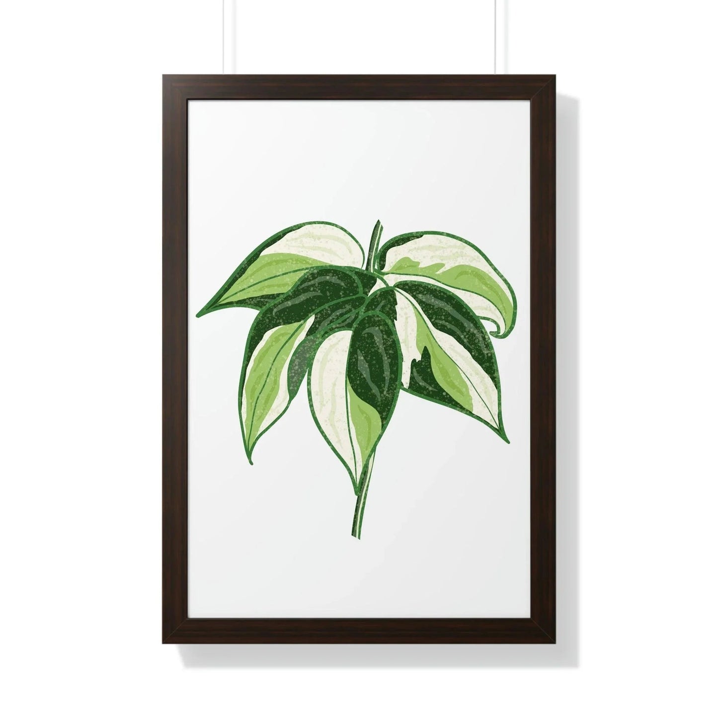 Philodendron Cream Splash Framed Print – Botanical Wall Art