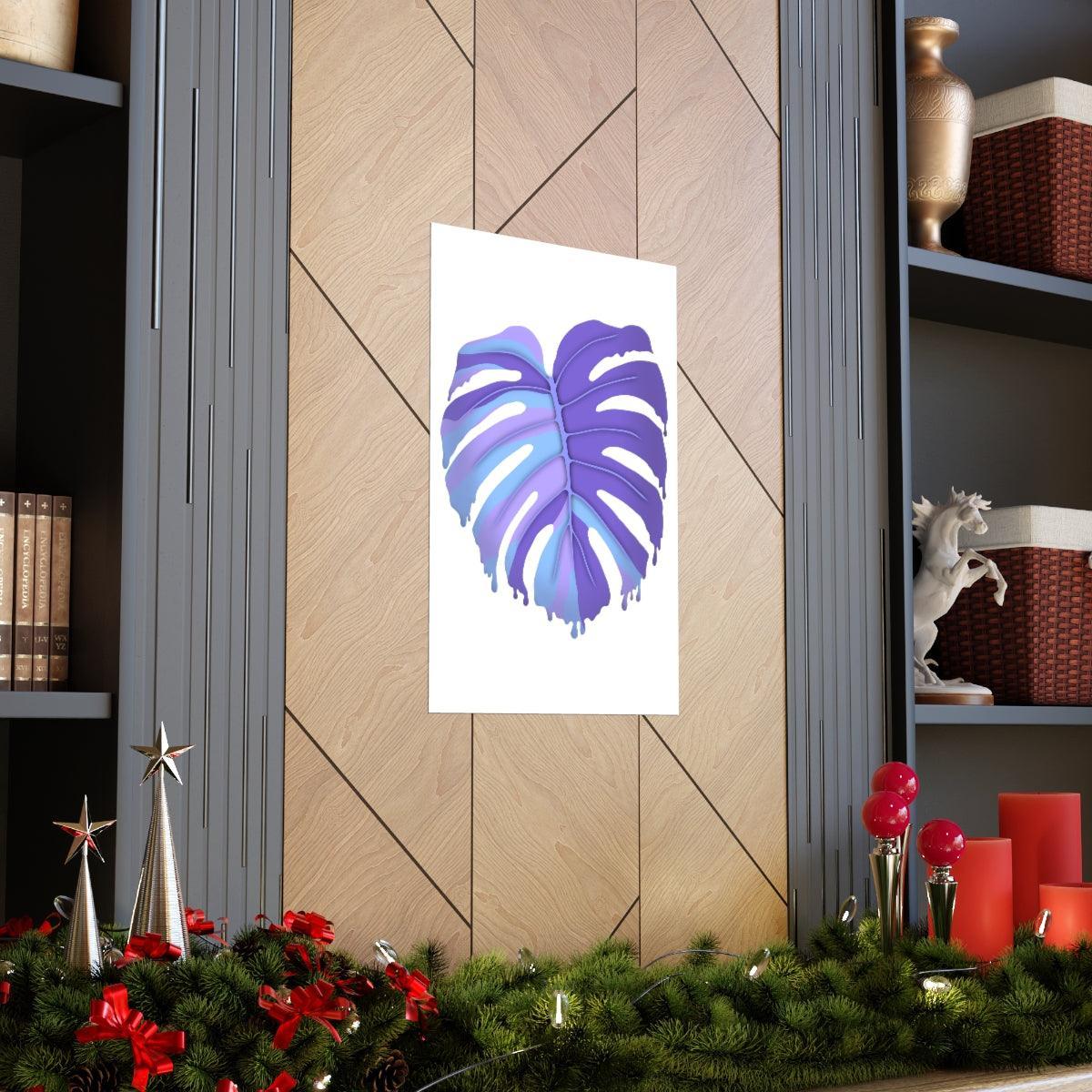 Purple Melting Monstera Botanical Print – Unframed Wall Art