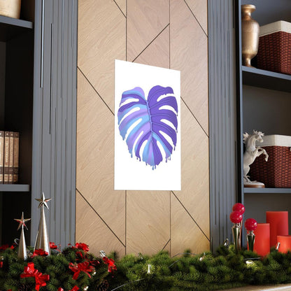 Purple Melting Monstera Botanical Print – Unframed Wall Art