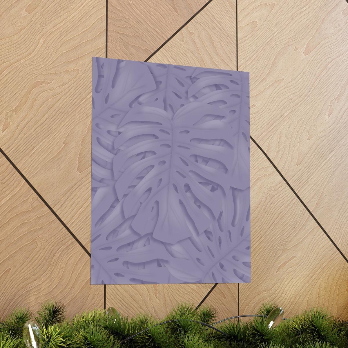 Violet Monstera Botanical Print – Unframed Wall Art