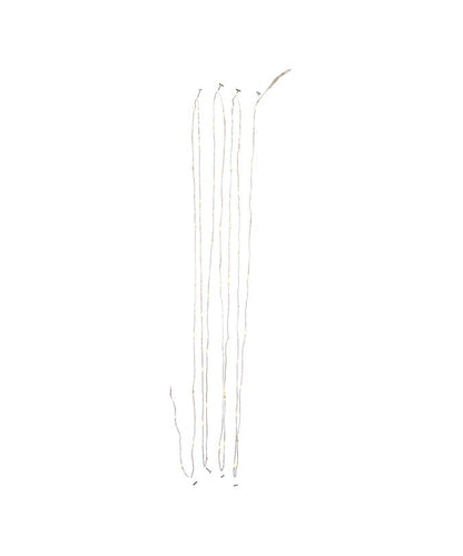 50-Light Battery-Operated Warm White Twinkle Fairy Silver Wire Lights