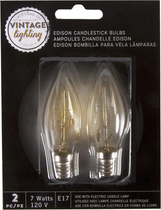 Edison Candlestick Bulbs - E17 - 2 pieces