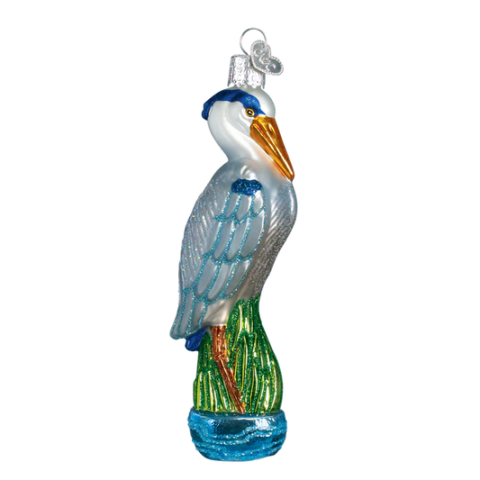 Great Blue Heron Glass Ornament