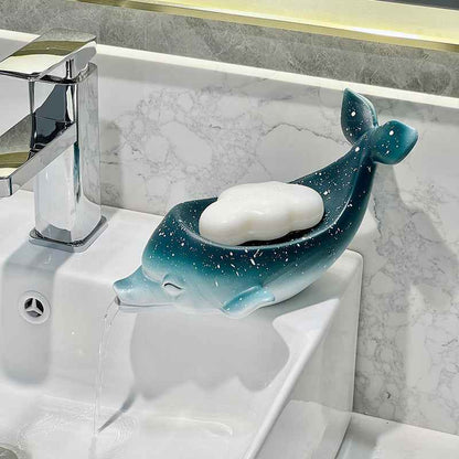 Dolphin Drain Soap Box Ceramic Household Punch-free Toilet