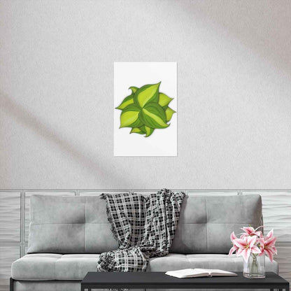 Philodendron Brasil Botanical Print – Unframed Wall Art