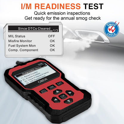 Advanced OBD II Scanner for Car Engine Fault Codes CAN Diagnostic Tool w/ Freeze Frame & I/M Monitor