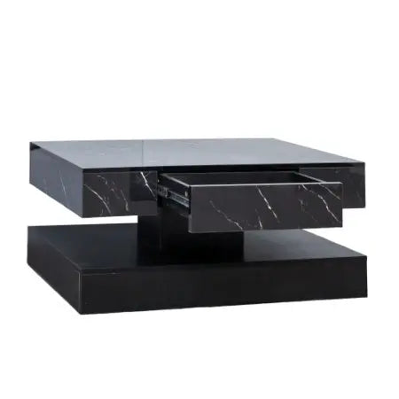 Modern LED Coffee Table - High-Gloss Living Room Table with Remote Storage