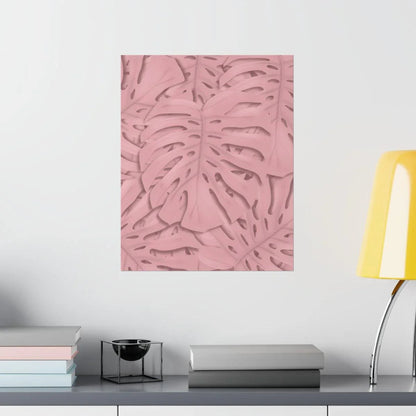 Soft Pink Monstera Botanical Print – Unframed Wall Art