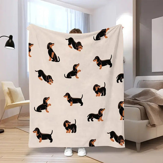 Dachshund Blanket Flannel Square Cover Blanket
