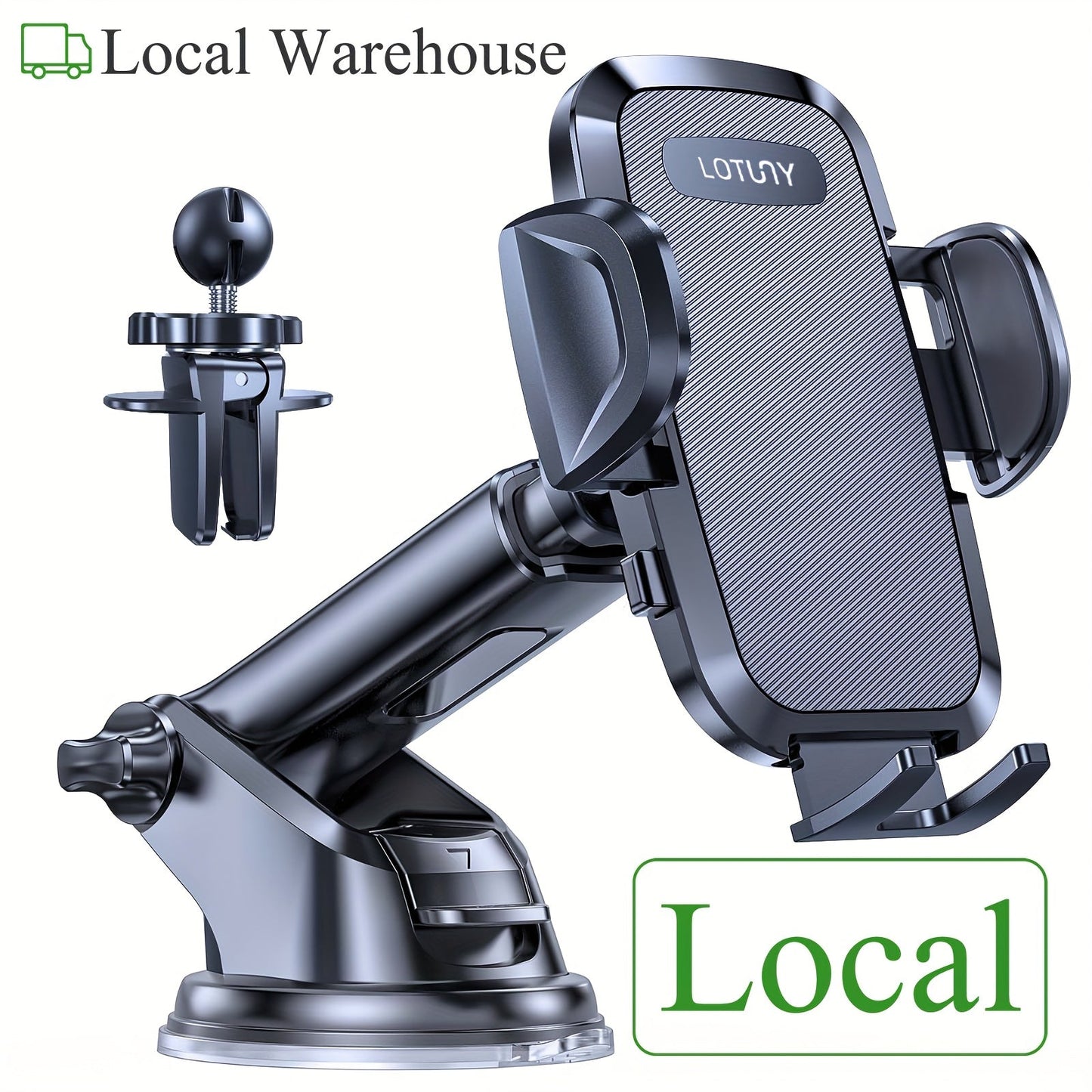 LOTUNY Car Phone Holder, Universal Hands-Free Phone Holders for Your Car, 3-in-1 Phone Mount for CarAir Vent Compatible with for iphone for samsung Google and All 4" to 7, 2" Phones