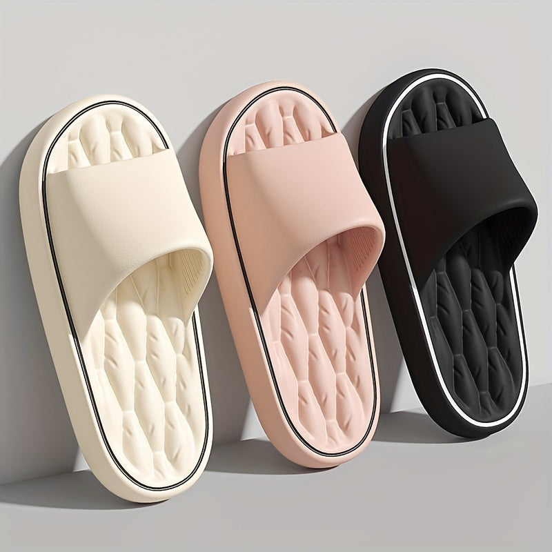 1pc Men'S for home Anti-Slip Slippers Thick Sole Silent Bathroom Shower Soft Elastic Cushioning Slippers Comfortable For Home/Wear Out Non-Stuffy.