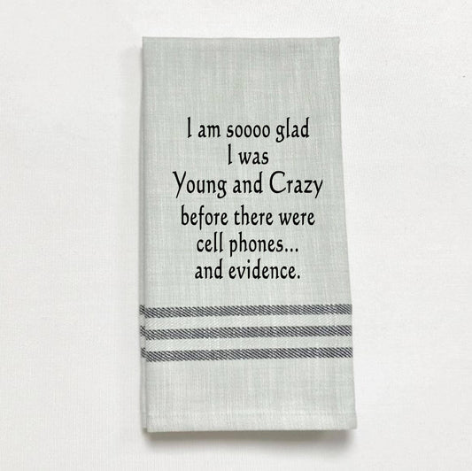 Dish Towel - Young And Crazy - Grey